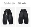2025 Boys' Plush-Lined Denim Fleece Pants - Winter Wear for Teens and Kids
