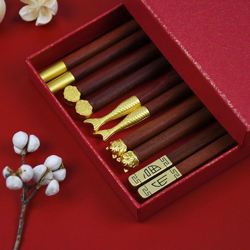 Premium Sandalwood Chopsticks - High-Temp Resistant, Non-Slip, Unpainted & Unwaxed, Mold-Proof, Chinese Style for Home Use