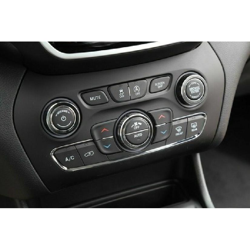 2X Console Volume Radio AC Knobs Switch Button Cover Trim for Jeep Cherokee 14+