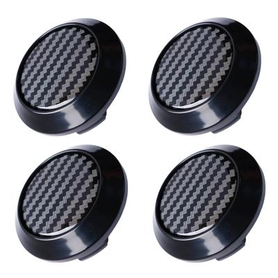 Tonra Wheel Center Caps, 64mm Hub Center, 60mm Inner Diameter, Set of 4, ABS Wheel Covers, Caps, Seals, Black with Carbon Fiber Finish