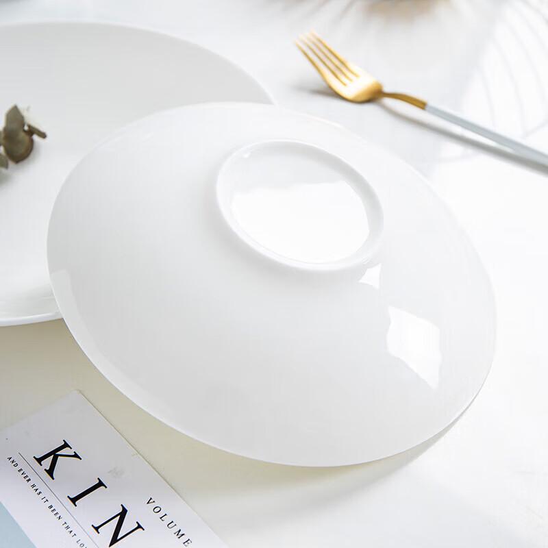 Huihuang Jingdezhen Pure White Ceramic Round Deep Plate