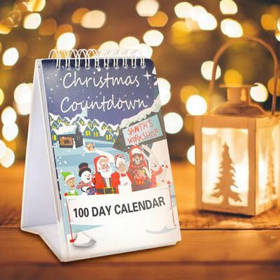 100-Tage-Weihnachts-Countdown-Kalender, langlebiger und hochwertiger festlicher Countdown-Tischkalender, abreißbarer Countdown-Kalender