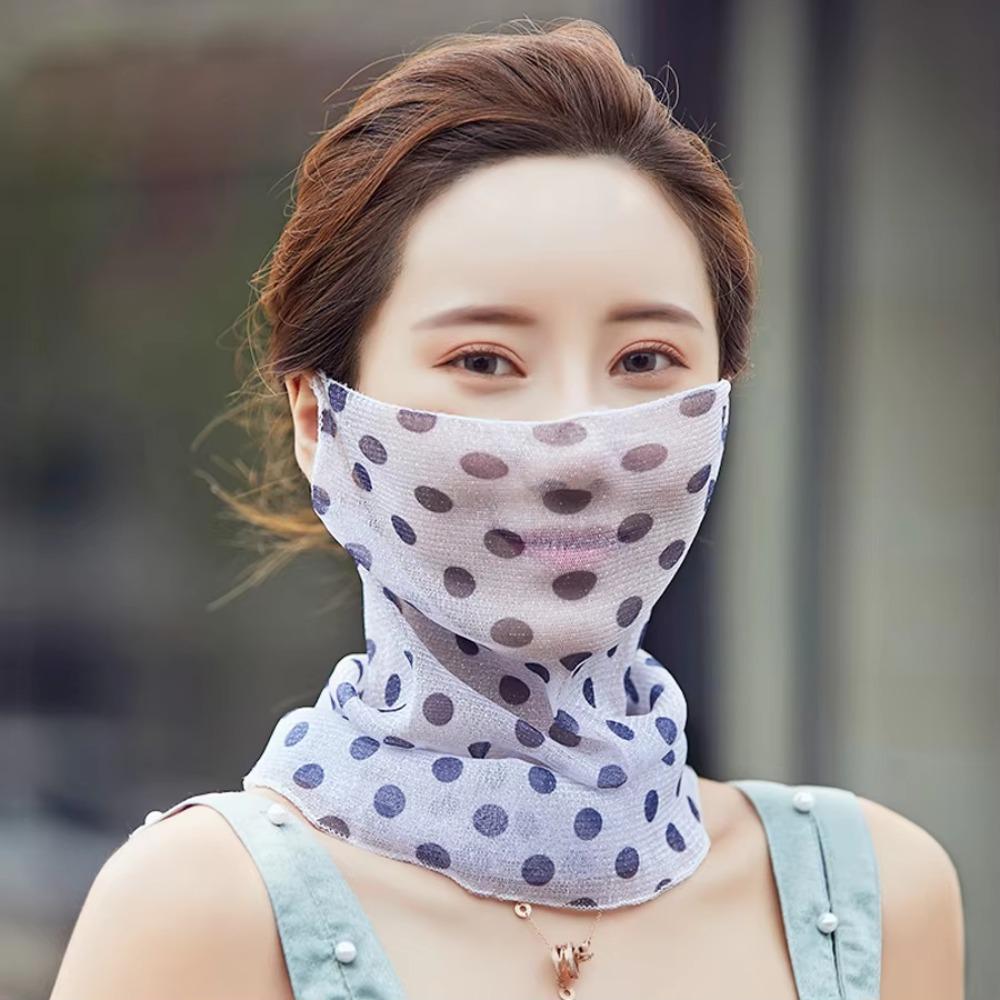 Floral Print Sun Protection Face Mask Thin Texture Breathable Fabric Breathable Face Scarf UV Protection Quick-Dry