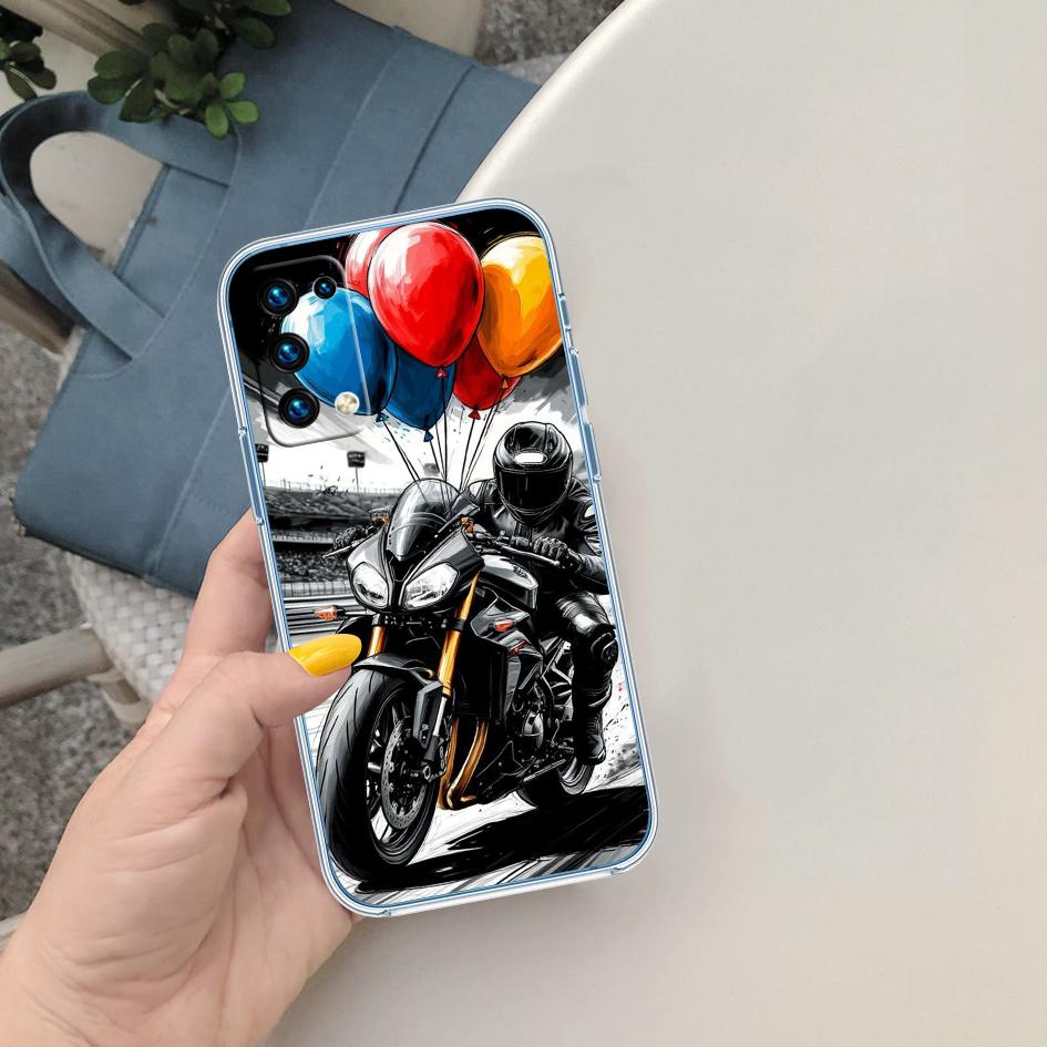 LO95 Motorcycle Racing Phone Case for Motorola Moto G40 G04 G05 One Ace Action  Fusion + Plus Hyper Macro Vision Zoom