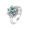 Bague Ringen Joyería de Lujo con Diamantes de Moissanita de 3.5 Quilates Anillo de Boda para Mujer de Plata de Ley S925 Diseño en Forma de Flor Talla 5-9