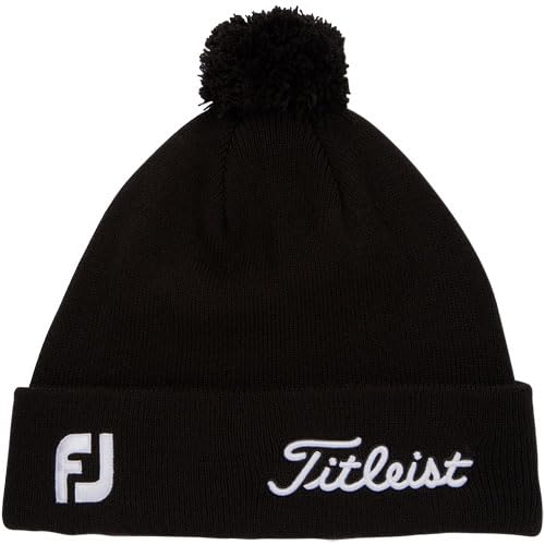 Titleist Tour Pom Pom Beanie for Men, Black