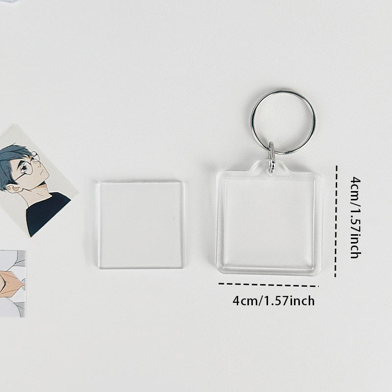 Clear Multi Shape Photo Keychain 5-25PCS DIY Picture Frame Keyring Portable Transparent Holder For Kpop Photocard Bag Gift Decor