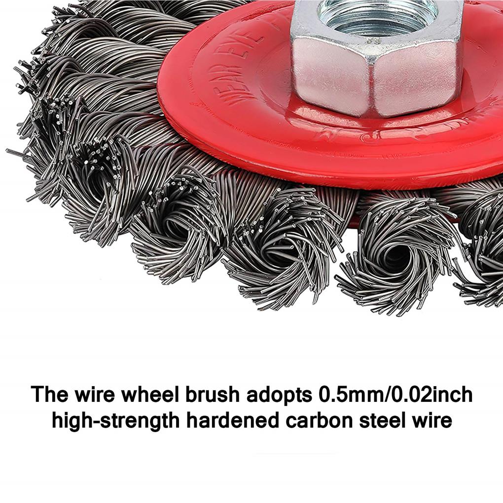 Gezopfte Drahtbürste Gewindeaufnahme Knoten Tragbare Winkelschleifer-Zopfbürsten Rostentfernungswerkzeuge für Außen