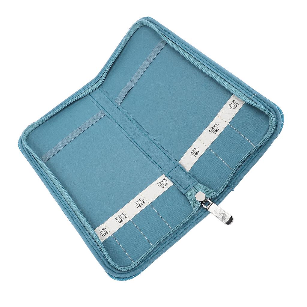 Knitting Needle Case Portable Storage Organizer Bag Rhombus Lattice Pattern for 20CM Sweater Knitting Needles