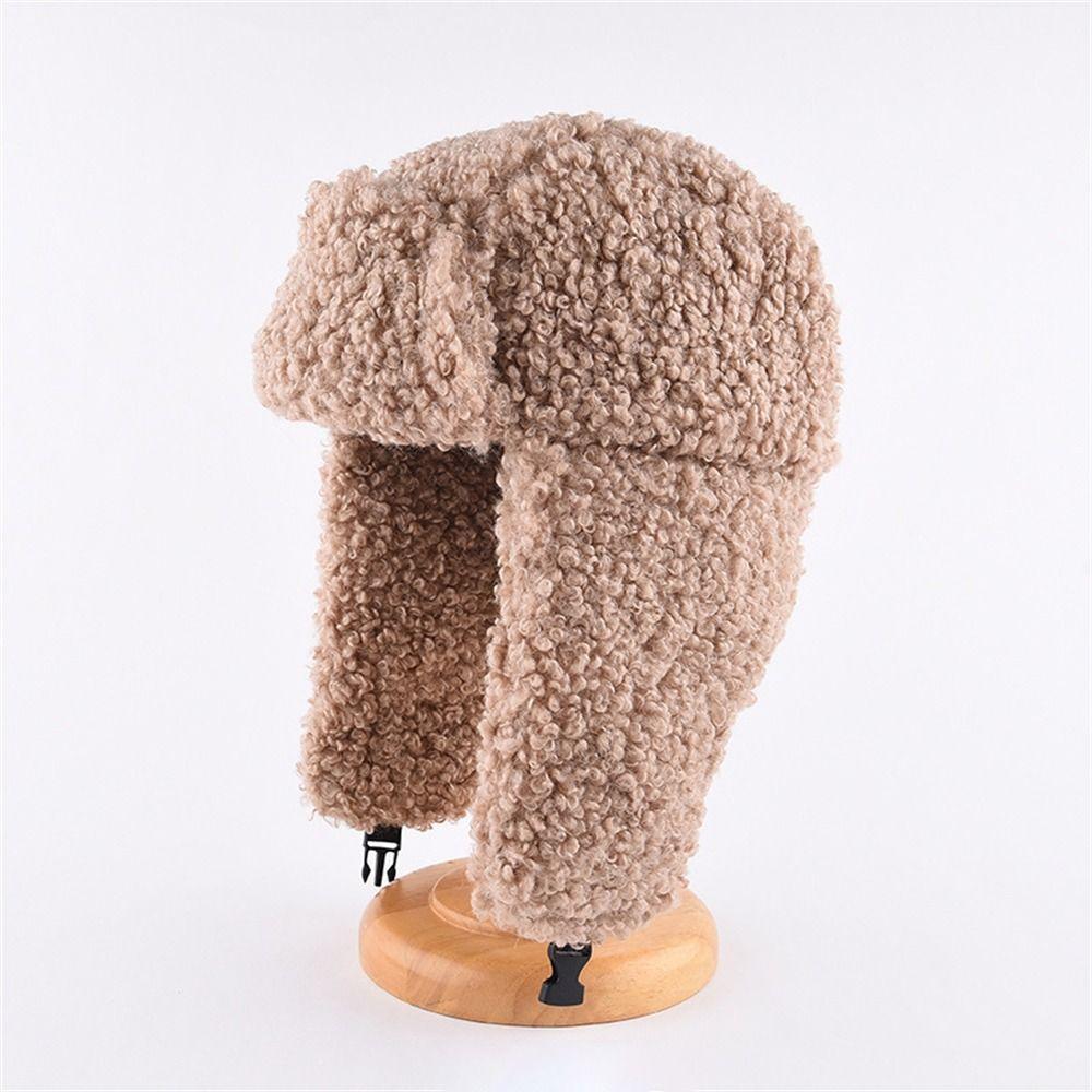 Thickened Plush Hat Winter Warm Ear Protection Cute Lei Feng Hat  for Outdoor Riding