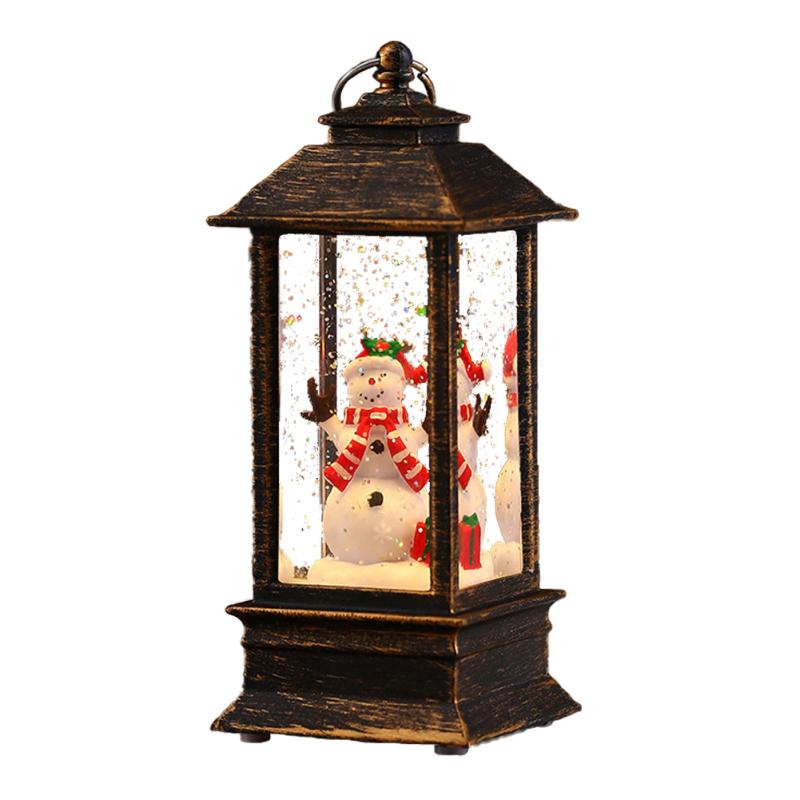 Weihnachts-Schneekugel-Laterne Als Telefonzelle – Beleuchtet Mit Glitzer, Inkl. Alter Mann Mit Öllampe, PP-Material, 12x5x5 Cm, Für Tischdeko Oder Fensterbank – Festlicher Hingucker