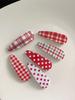 Red Polka Dot & Plaid Hair Clips, Fashion Accessories Suitable for Women, Daily Wear, Photo Shoots, Parties