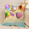 Marine Animals Summer Ins Cushion Cover Silky Short Plush Invisible Zipper Dustproof Sofa Pillow Case For Home Decor