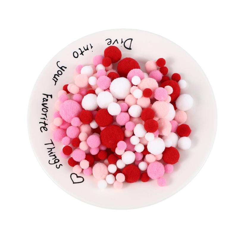 130Pcs Macaron Colorful Gradient Fur Balls 1 To 3cm Pompones DIY Craft Decoration Wedding Party Toy Hat Scarf Decor Accessories