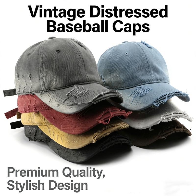 Freedom Outdoors Women's Light Gray Vintage Distressed Baseball Cap For Men Washed Cotton Adjustable Snapback Hats Casual Dad Hat Cm