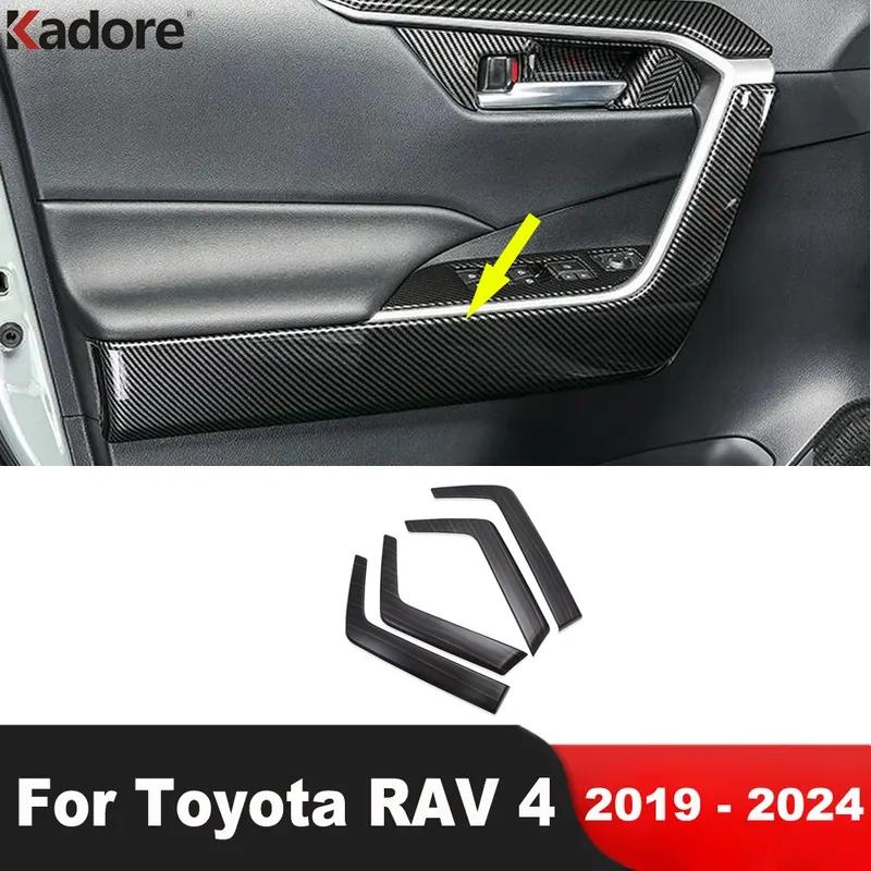 For Toyota RAV4 RAV 4 2024 Wood Grain Car Inner Door Armrest Panel Cover Trim Interior Accessories