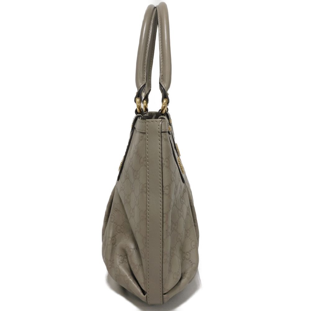 Used Guccissima Scarlet Tote Bag 269953 7924, Double G Embossed, Calfskin, Interlocking G Studs, 9539 GG Shima Gray,