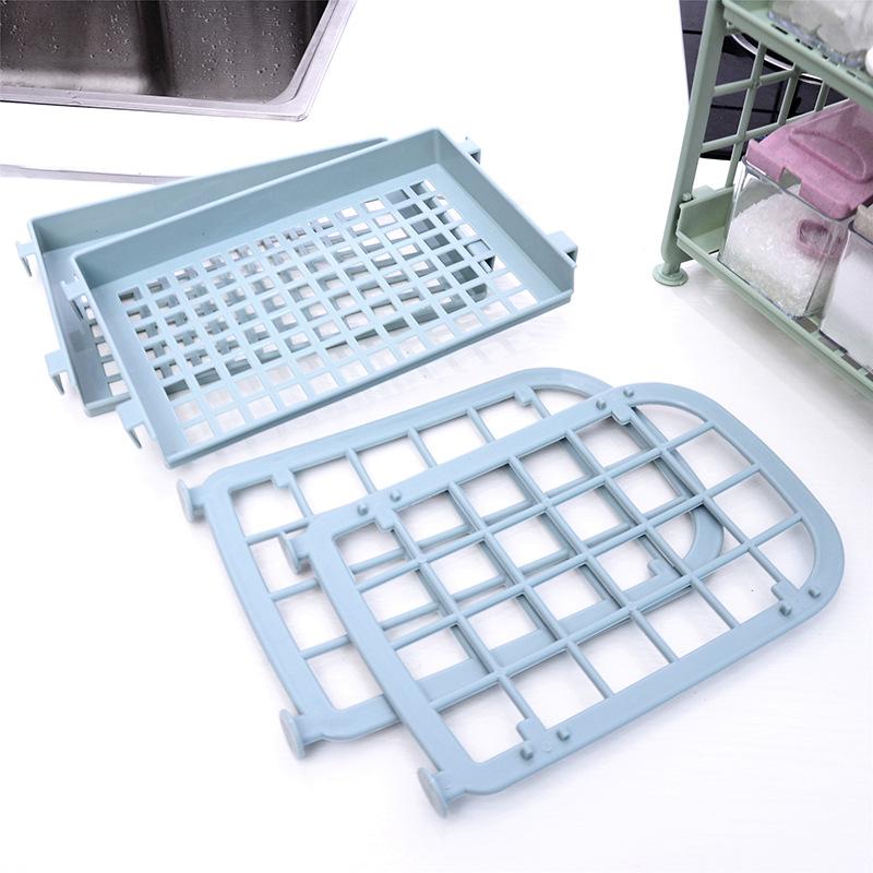 Zweischichtiges Ausgeschnittenes Kunststoffregal Desktop Küchenorganizer Badezimmer Zweischichtiges Make-up-Aufbewahrungsregal