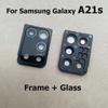 Back Camera Glass For Samsung Galaxy A21s A217F Rear Camera Lens Glass Cover With Frame Holder Replacement With Sticker