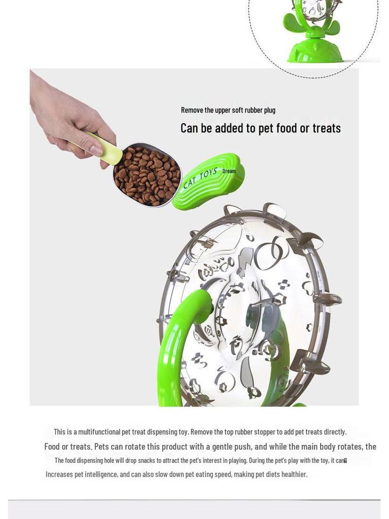 Cat Toy Boredom Buster: Rotating Windmill & Food-Leaking Ferris Wheel