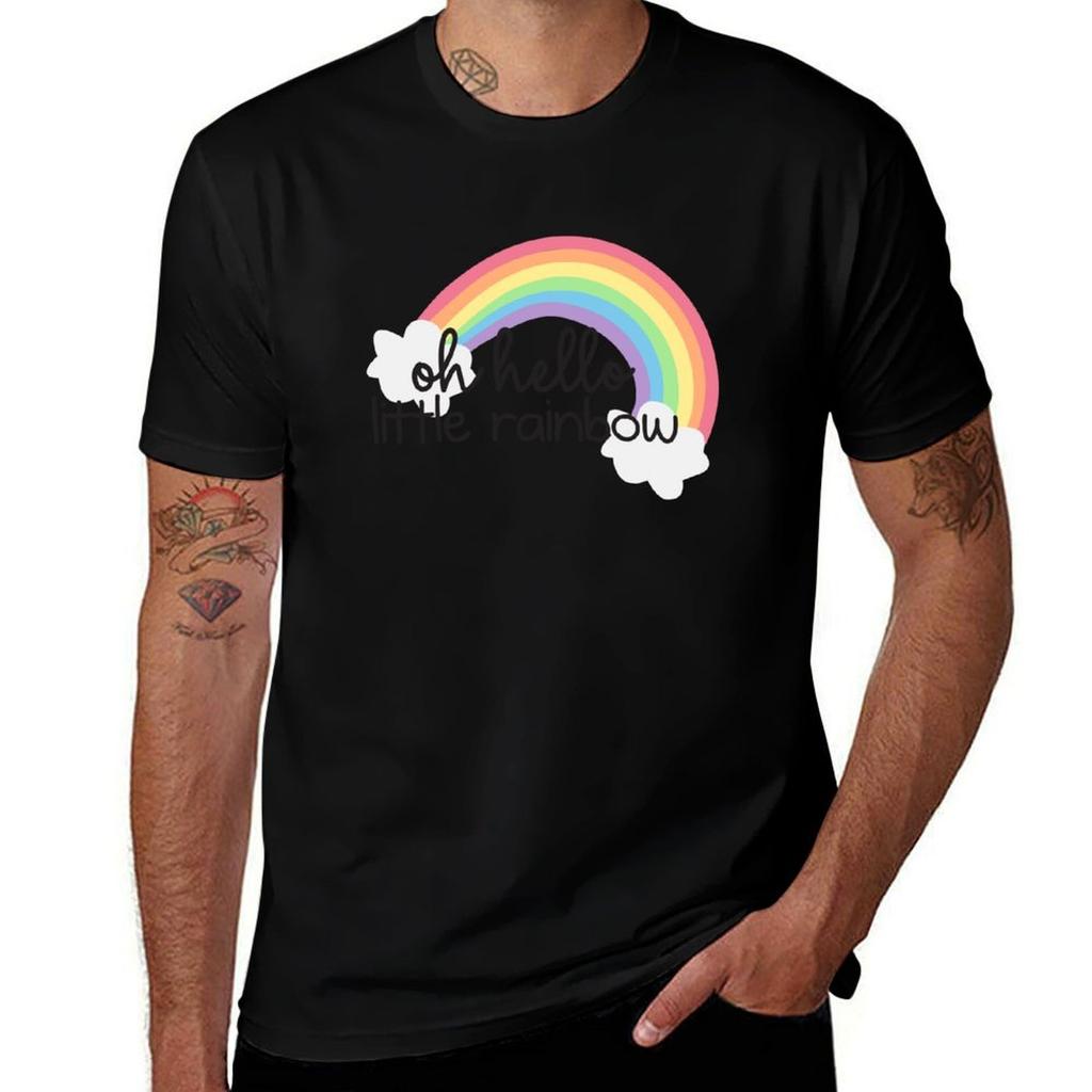 oh hello little rainbow TShirt cotton t shirts high quality cotton t shirts man 100 TShirt
