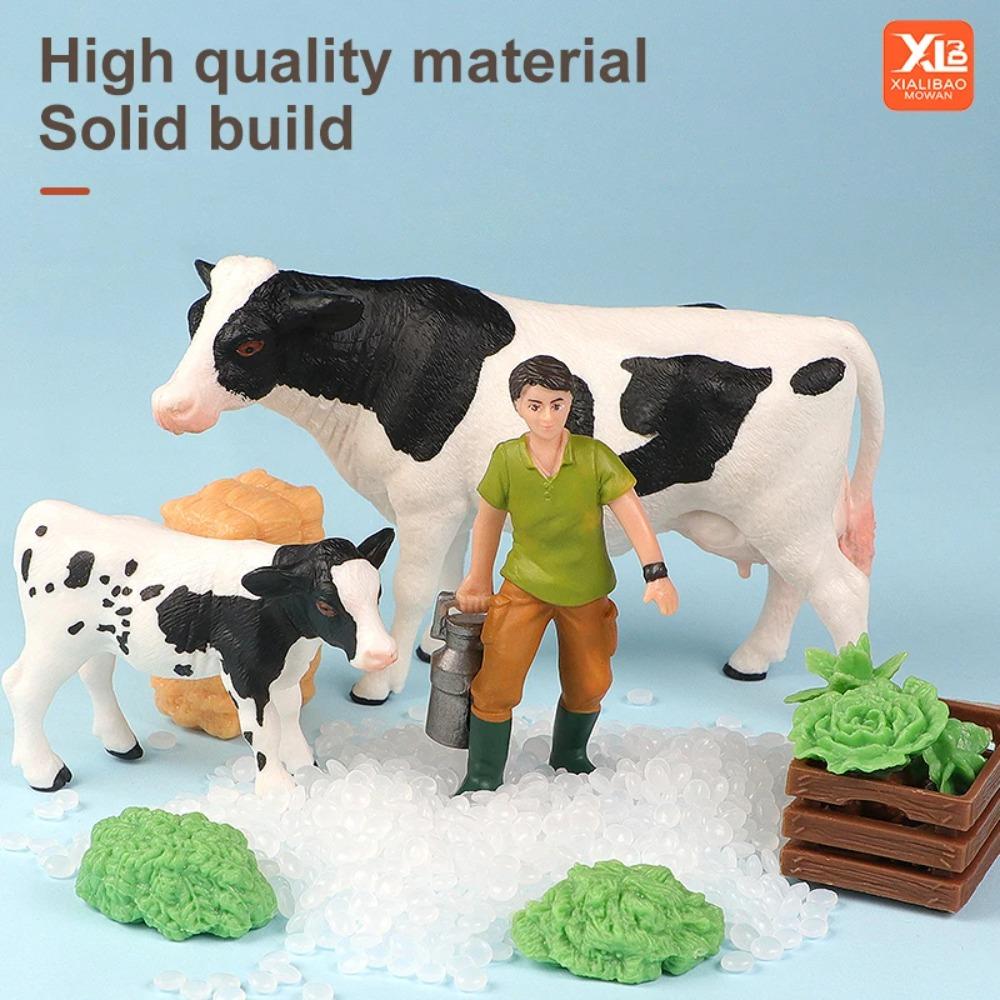 Simulation Farm Animals Poultry Cow Pig Dog Chicken Duck Goose Cub Figurines Model Action Figures Educational Toy For Kids