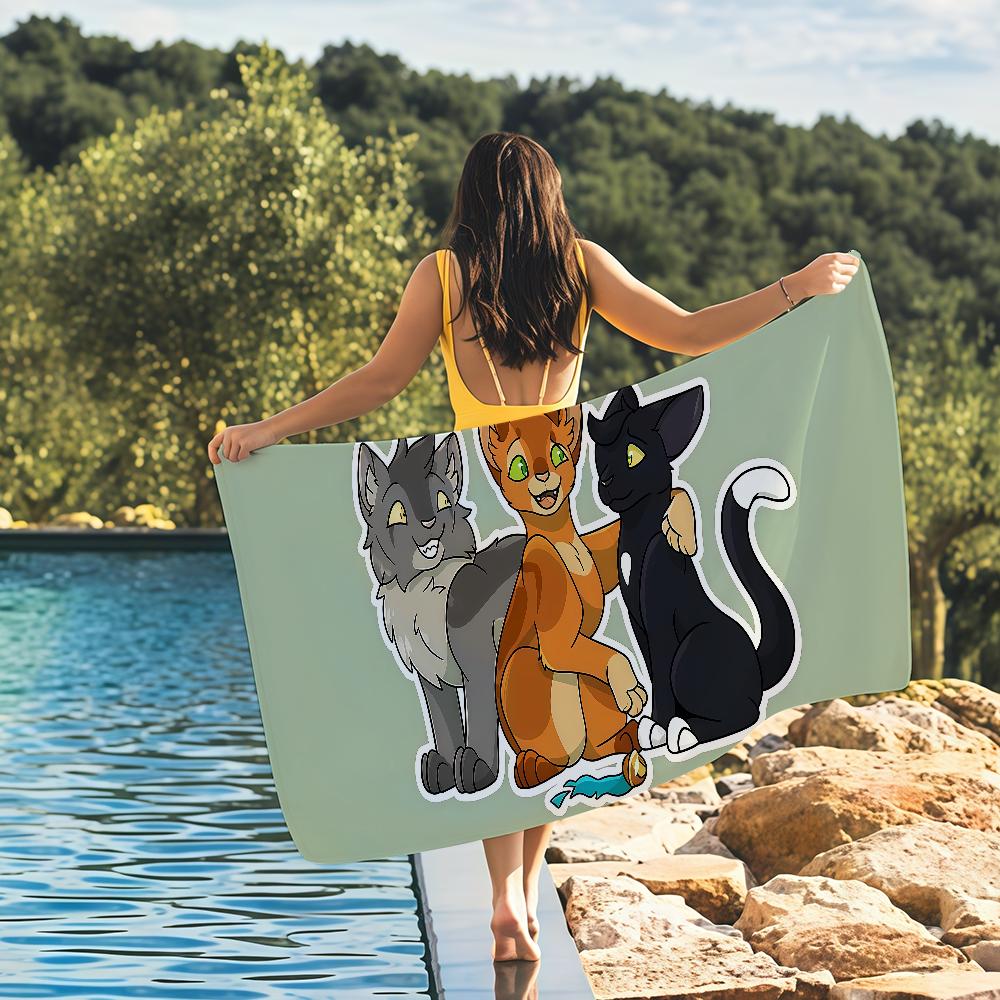 Gato Guerrero Firepaw Graypaw Ravenpaw Toalla Secado Rápido Toallas de Playa Son Adecuadas Para Piscinas Camping Yoga y el Gimnasio