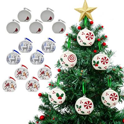 5 Pcs Christmas Ornaments Plastic Snowman/Reindeer/Tree/Gnome Hanging Ornament for Xmas Tree Holiday