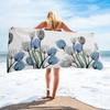 Tulip Flowers Bath Towel Botanical Floral Beach Towel Microfiber Quick Dry Portable Camping Picnic Yoga Gym Travel Sport Towels