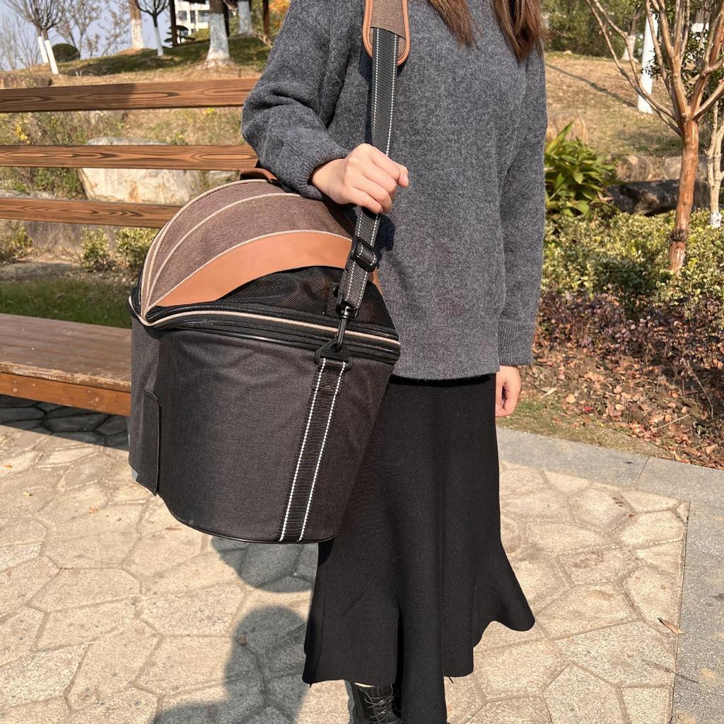 Large Capacity Foldable Blue Canvas Pet Carrier for Bicycle and Scooter