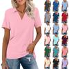 Magliette a maniche corte da donna, camicie estive con scollo a V, camicie casual basiche con colletto
