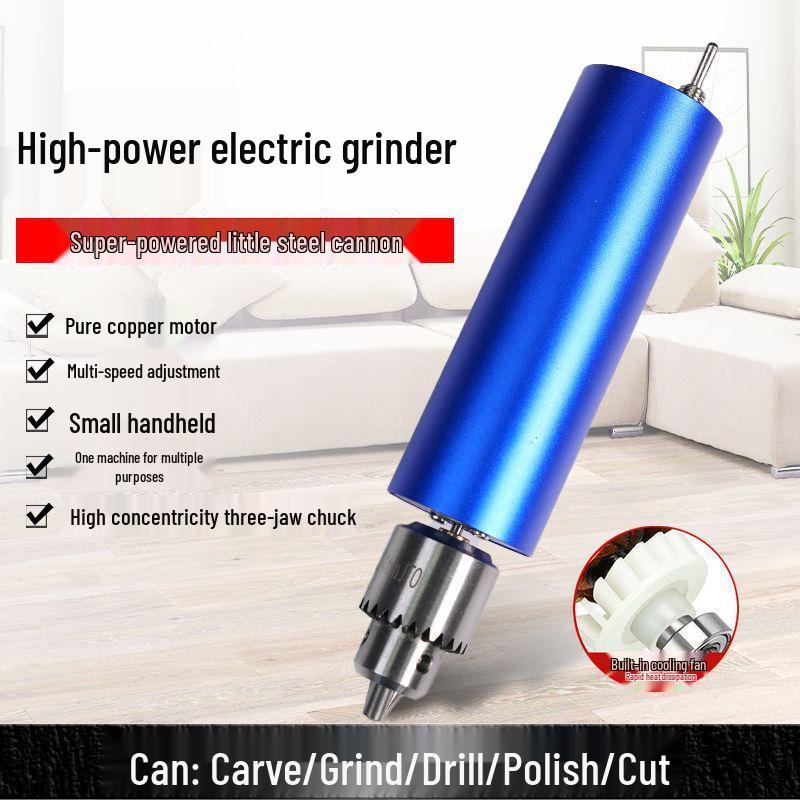 Compact Electric Handheld Grinder: Portable Plug-in Tool for Cutting, Wood Carving, Polishing, and Drilling.