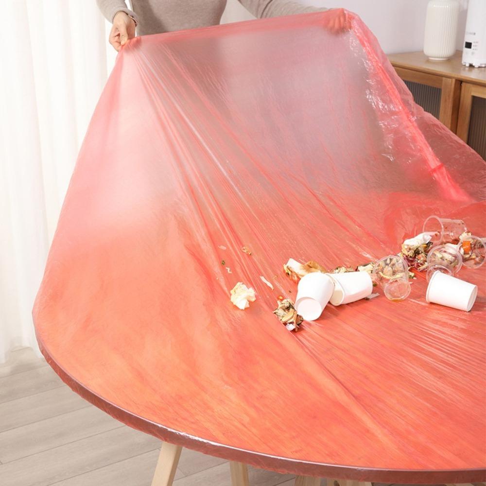 10pcs Elastic Disposable Drawstring Table Cover PE Table Covers  Party Wedding Picnic