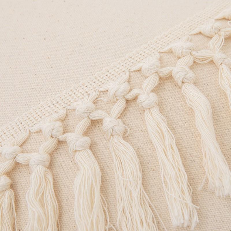 30x50cm 45x45cm Tassel White Throw Pillow Cover Cotton Linen Farmhouse Lumbar Pillowcase Indoor Outdoor Decorative Cushion Cover