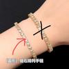 Light Luxury Jewelry, Full Diamond T-Square Arrangement Gemstone Cuban Bracelet, Gilt Stacked Dream, Small Row Diamond Bracelet Bracelet Bracelet