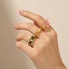 7Pcs/Set Camellia Flower Enamel Finger Rings Butterfly Irregular Rings Flower Ring Set  Jewelry