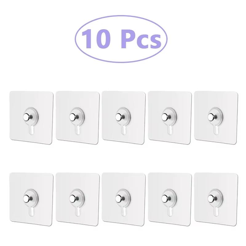 

10/20 Pcs Adhesive Wall-Mounted Hooks Poster Photo Frame Clock Hangers Punch Free Screw Hook Kitchen Bathroom Organizer Holders