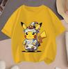 2026 Summer Pikachu 2D Cartoon Print Short Sleeve Tops Teen Casual Fashion Tees Hot Sale