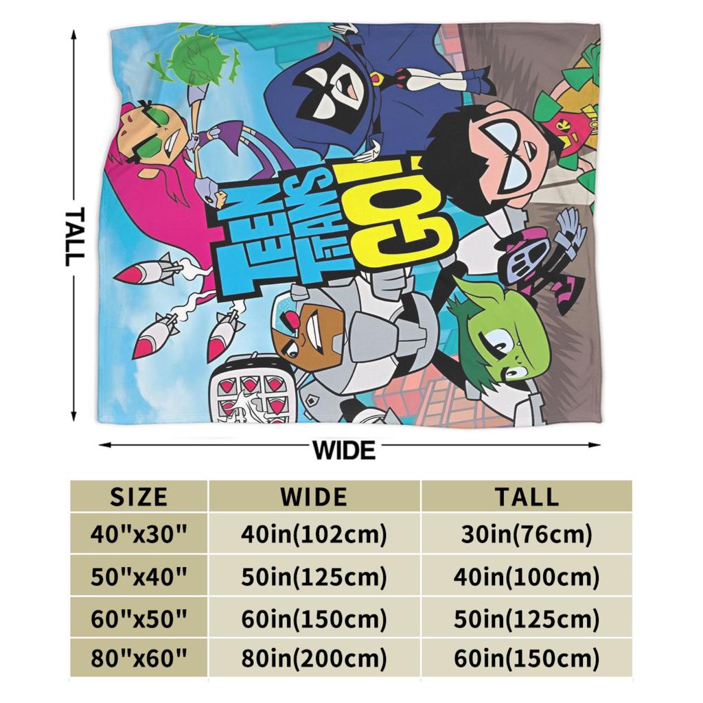 Coperta Familiare Teen Titans Go Flanella Vintage Morbida Coperte per Coprire Sedia Divano Inverno,