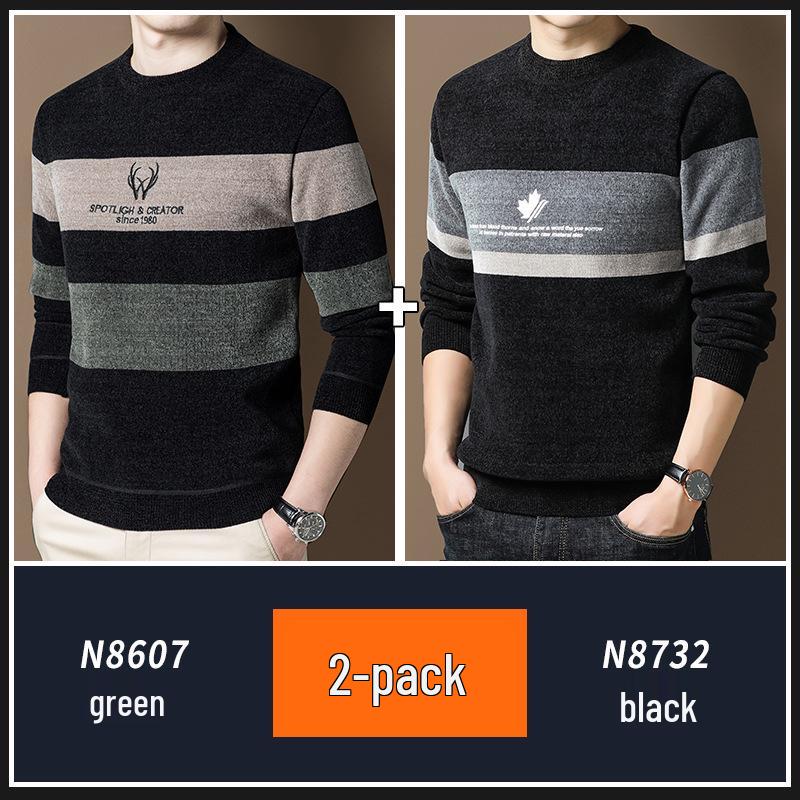 

Men s Winter Fleece-Lined Sweater, Warm Knitted Slim Fit Chenille Base Layer. XL 130-145 lbs