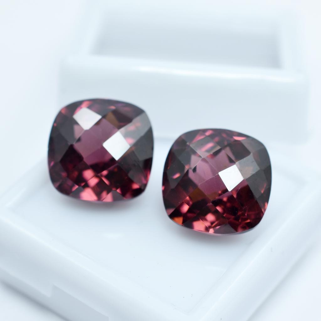 Natural Sapphire Loose Gemstone Ceylon 24.20 ct Padparadscha Square Cushion September Birthstone