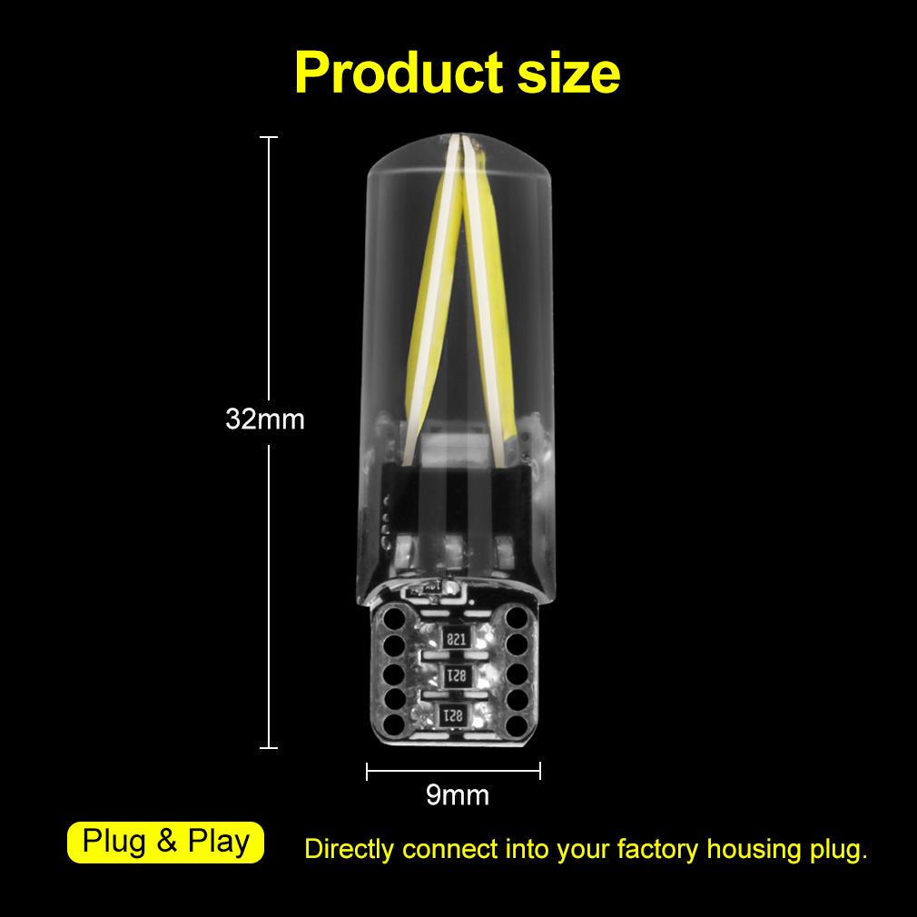 T10 W5W LED žárovky Canbus Bezchybová vláknová světla COB LED klínové automatické parkovací žárovky Auto čtecí svítilna DC 12V