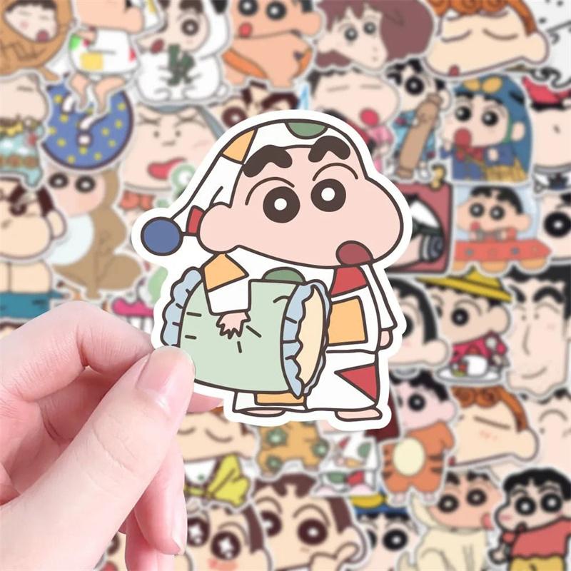 100Pcs Cartoon Anime Cute Crayon Shin Chan Stickers For Car Laptop Phone Stationery Waterproof Decals Decorative Anime Stickers