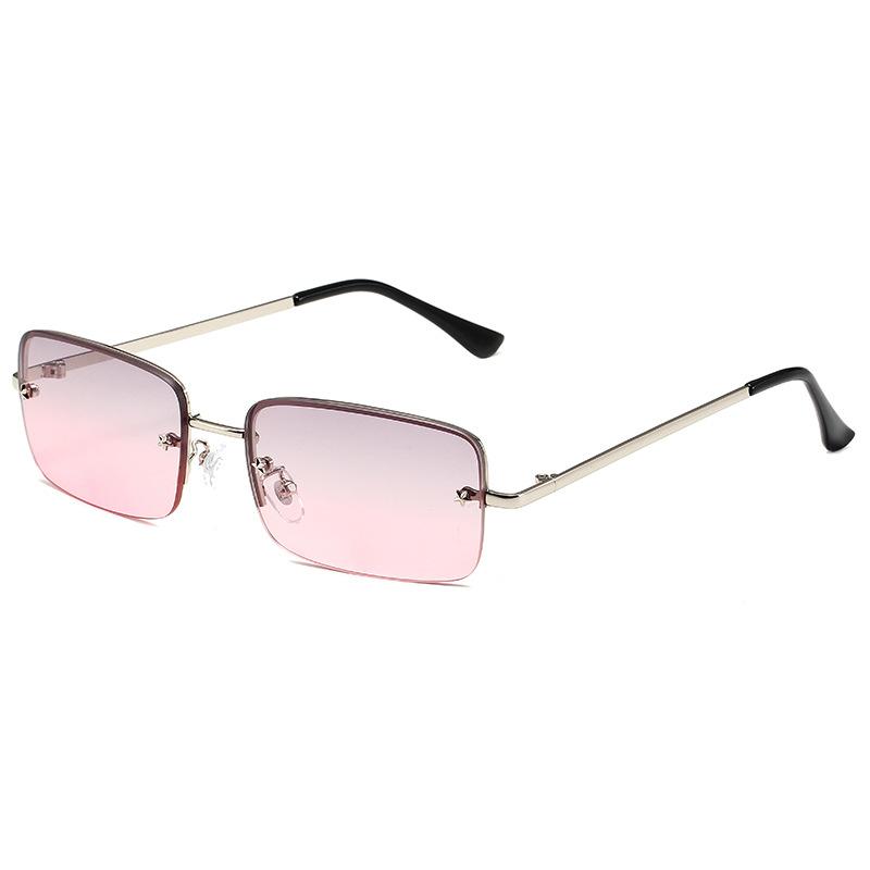 Pentagram frameless sunglasses European and American square trimmed fashion men's and women's metal sunscreen