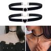 Vintage Rhinestones Love Round Choker Punk Clavicle Chain Gift for Women Girls