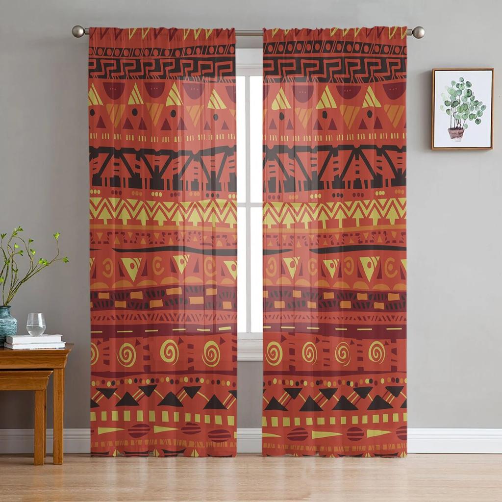 Africa Indian Elephant Window Curtains Living Room Tulle Curtains Kitchen Decor Kids Room Curtain Window Treatment