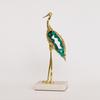 Metallhandwerk Simulierte Tierskulptur Kristallkranich Grüner Edelstein Vogel Dekorative Figuren Heimdekorationszubehör