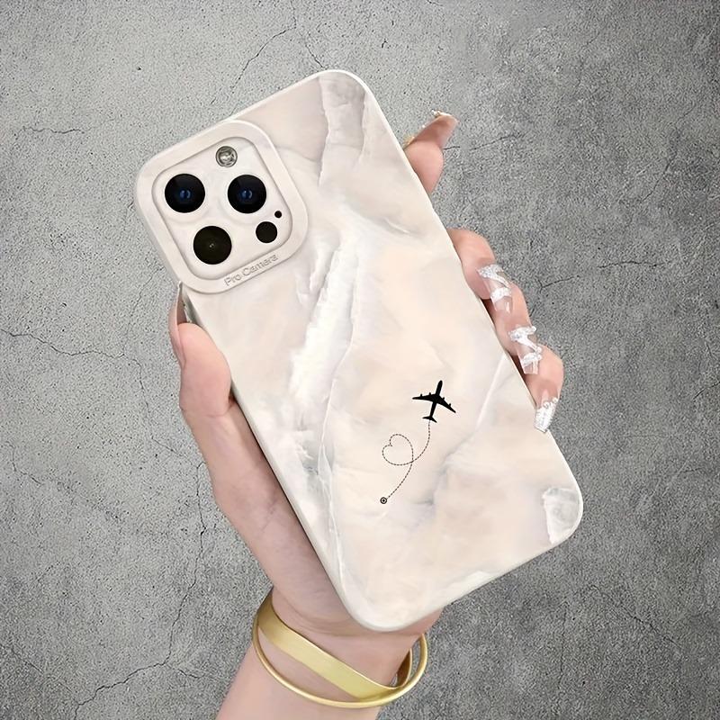 Love Route Airplane Cloud Pattern Silicone Phone Case For iPhone 17 16 15 Pro Max 14 13 12 11 XS X XR 7 8 Plus 16E 17 Air Cover