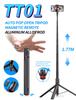 TT01 1.77m Aluminum Alloy Telescopic Long Rod 69" All-in-one Auto Pop-up Tripod Selfie Stick with Remote Control for Phone