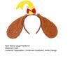 Dog Antler Headband Christmas Pet Costume Hairband Adjustable Headband with Bow Floppy Ears for Medium Large Dogs Holiday Party Dress-up